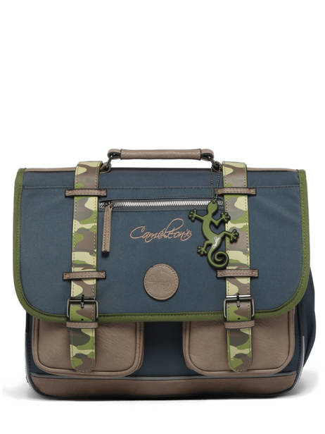 Boekentas Kinderen 2 Compartimenten Cameleon Grijs vintage urban CA38 ander zicht 7